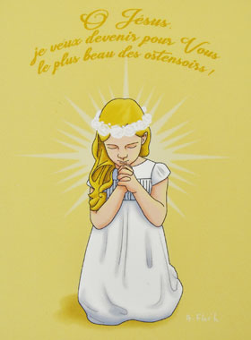 Carte de Première Communion - Ô Jésus - Modèle Fille (pic 1)