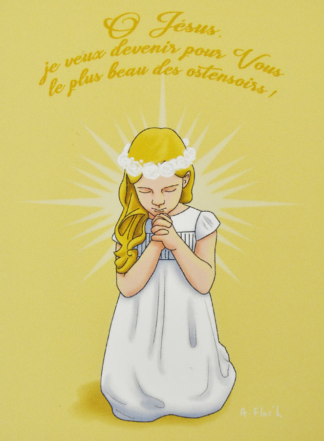 Carte de Première Communion - Ô Jésus - Modèle Fille (pic 2)