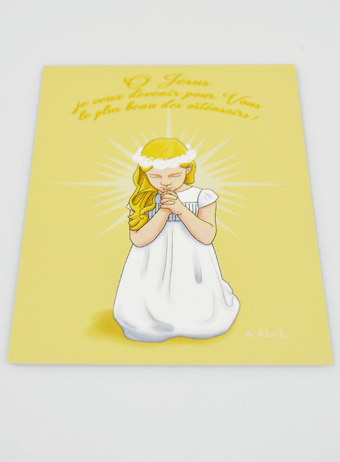 Carte de Première Communion - Ô Jésus - Modèle Fille (pic 4)
