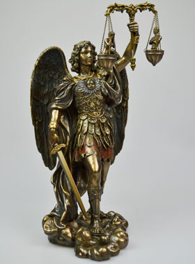 Statue Saint Michel Archange en Bronze - Ange de la Justice 28cm (pic 1)