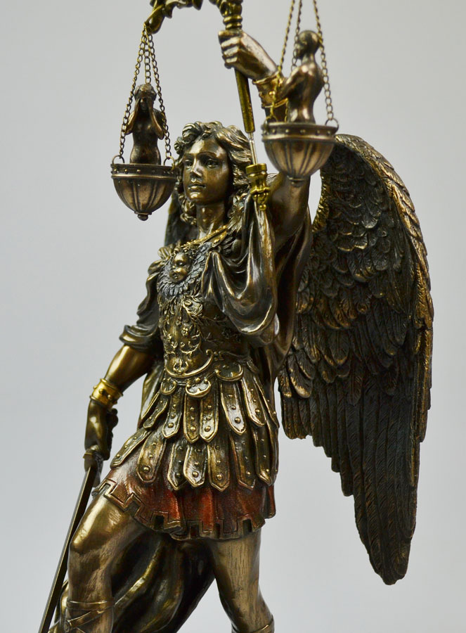 Statue Saint Michel Archange en Bronze - Ange de la Justice 28cm (pic 3)