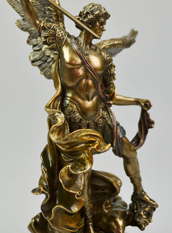 Statue Religieuse de Saint Michel Archange en Bronze - 26 cm (pic 3)