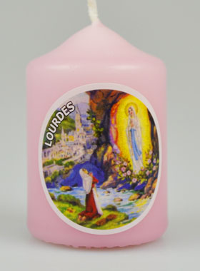 Petit Cierge de Lourdes - Rose (pic 1)