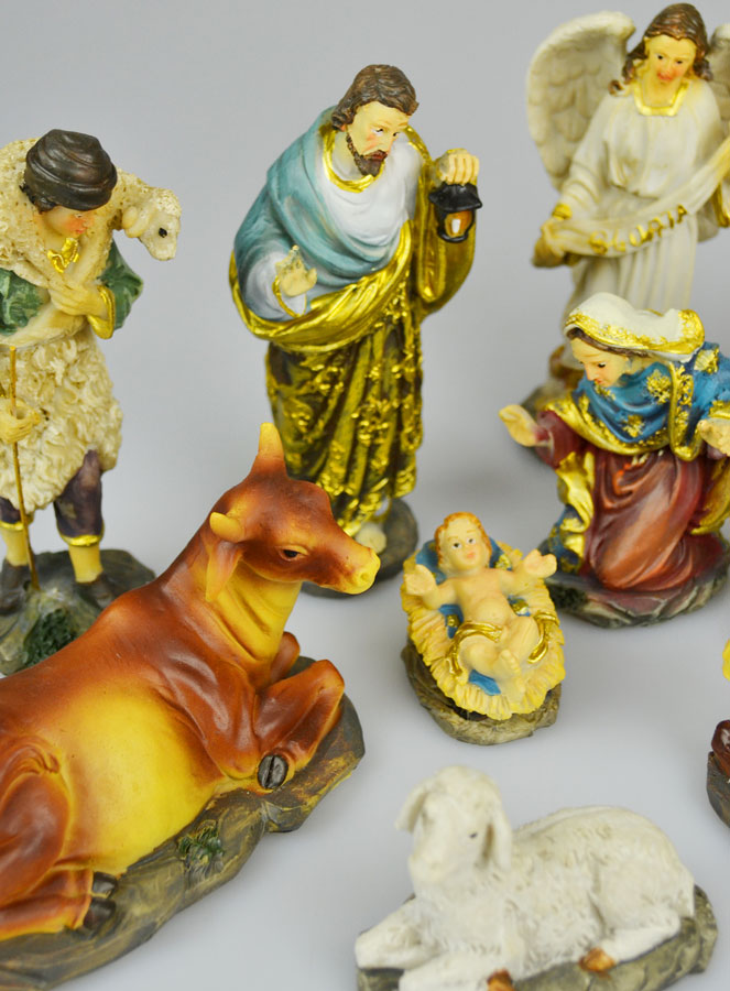 Crèche de Noël Napolitaine - Peinte à la Main - 11 personnages - 14.5cm (pic 4)