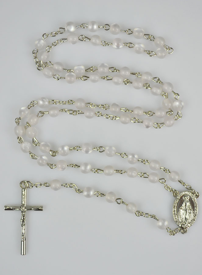 Chapelet en Perles & Médaille Miraculeuse - Blanc (pic 2)