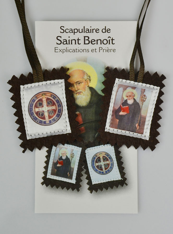 Scapulaire Saint Benoît en Tissu - 5 cm (pic 1)