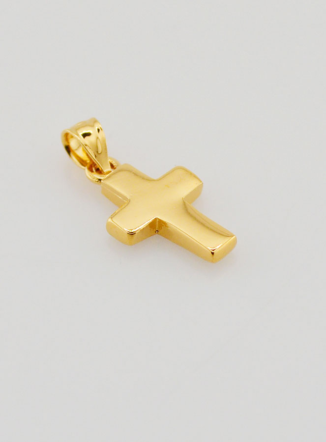 Pendentif Croix en Plaqué Or 18 Carats - Émail Bleu (pic 4)