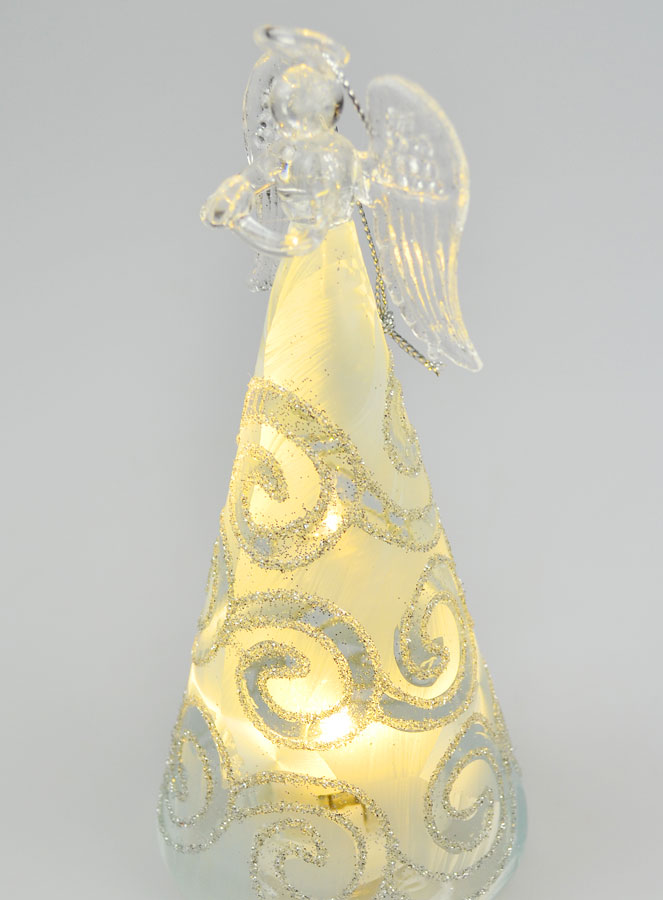 Ange de Noël en Verre Lumineux 15cm - Arabesques (pic 3)