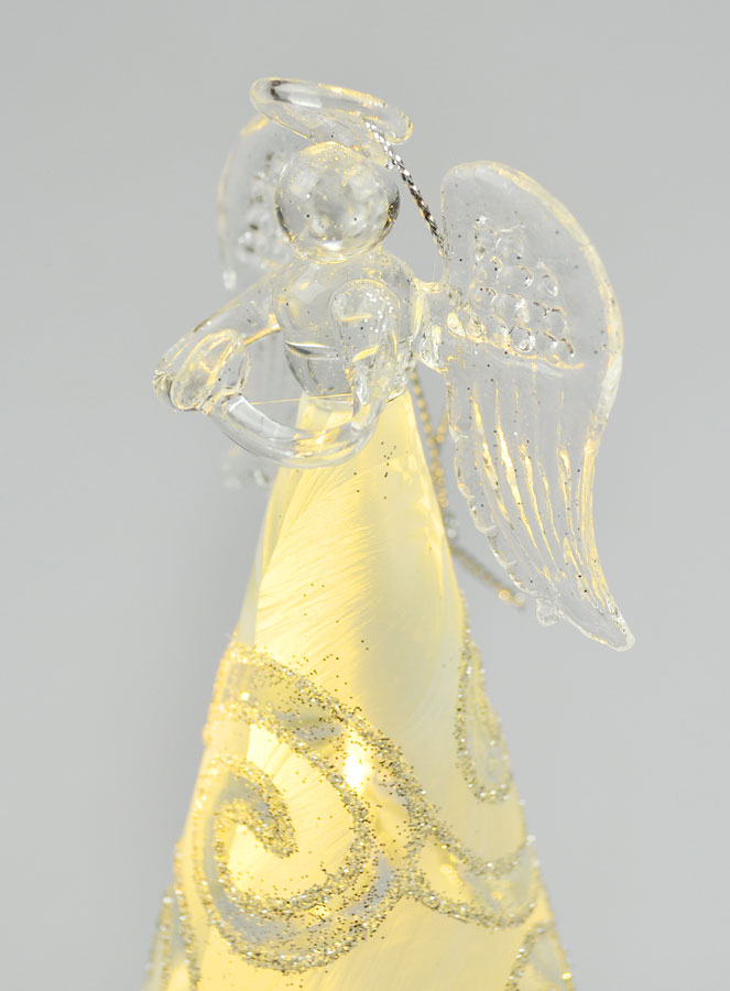 Ange de Noël en Verre Lumineux 15cm - Arabesques (pic 4)