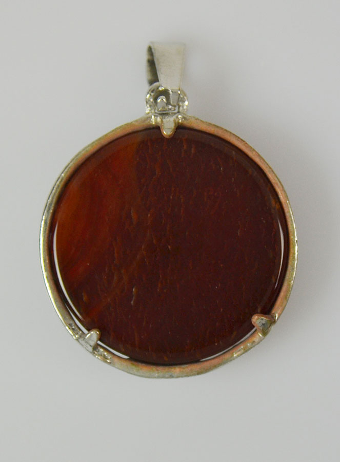 Pendentif Arbre de Vie & Pierre de Cornaline - Argenté (pic 4)