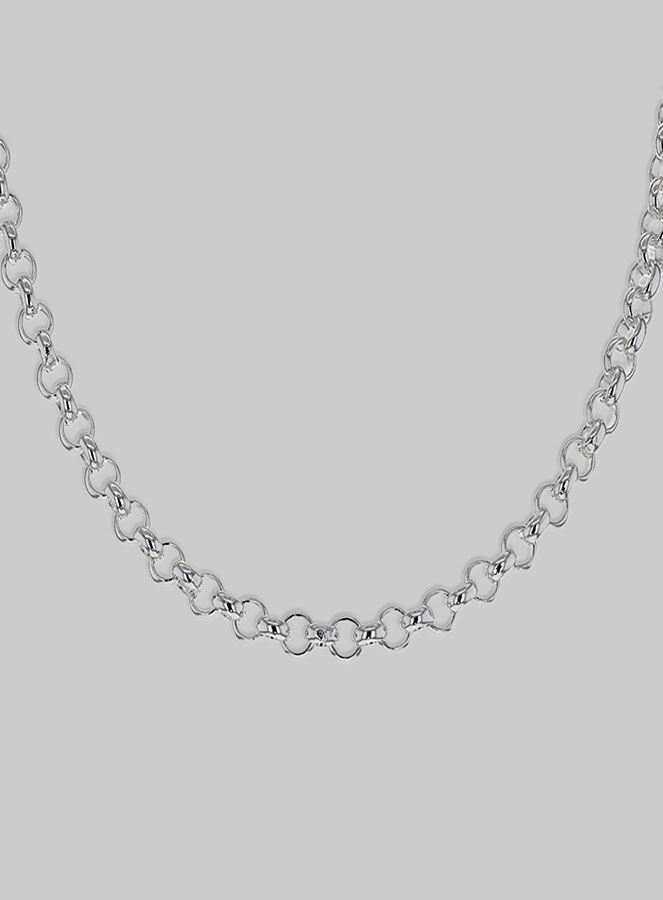Chaîne en Argent Massif  50cm - Maille Jaseron 3mm (pic 1)