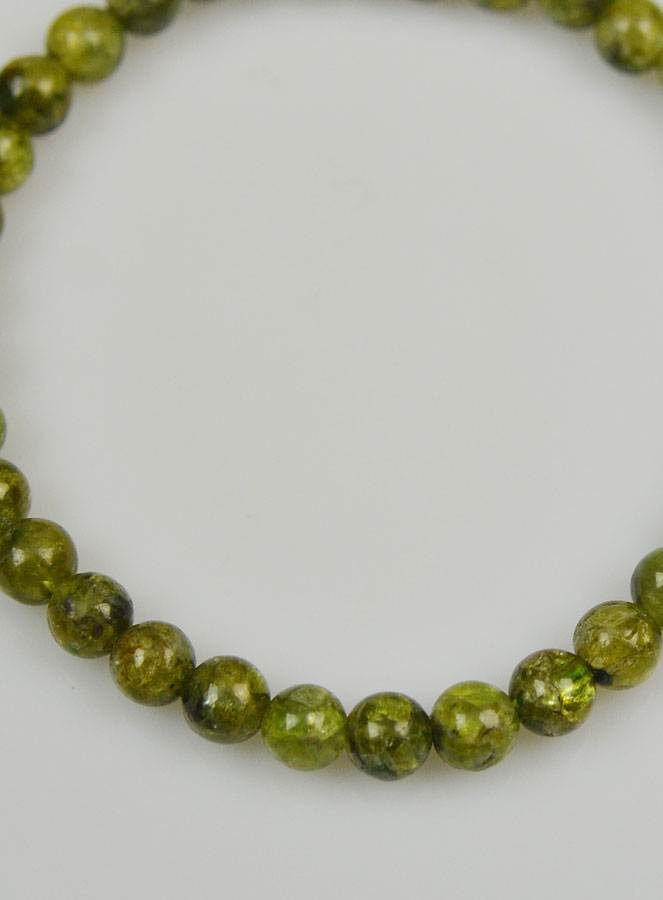 Bracelet en Pierres Naturelles de Peridot - 6mm (pic 4)