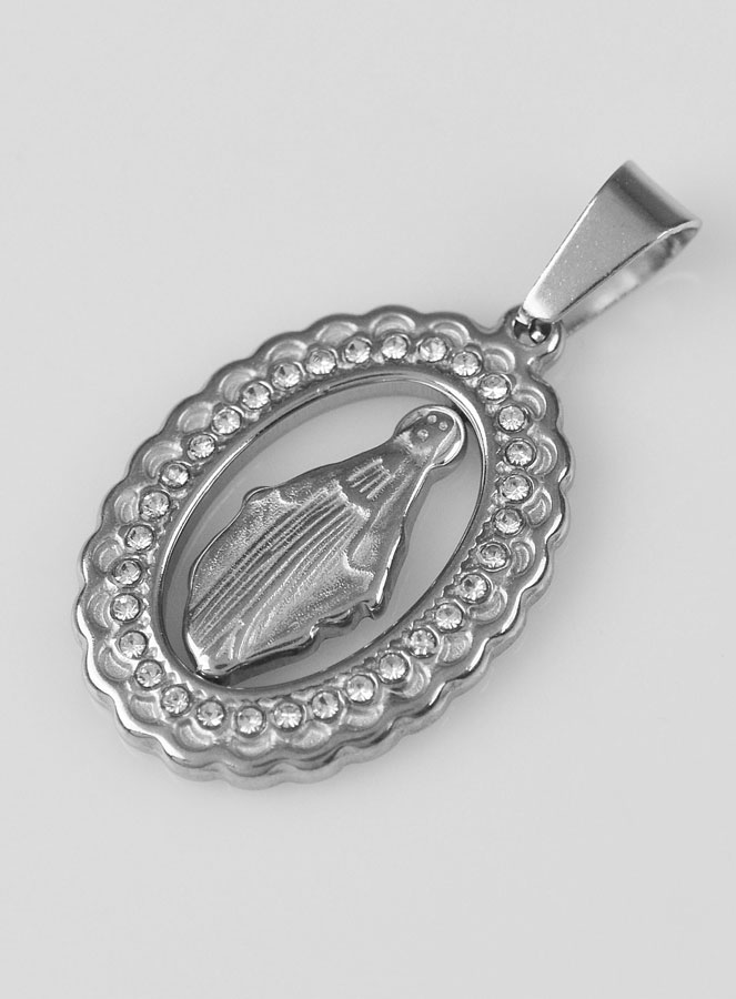 Médaille Miraculeuse Argentée & Strass (pic 2)