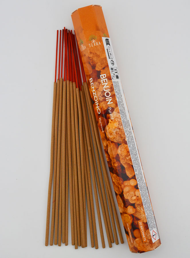 Encens en Bâtonnets Benjoin 20g - Sans Charbon (pic 1)