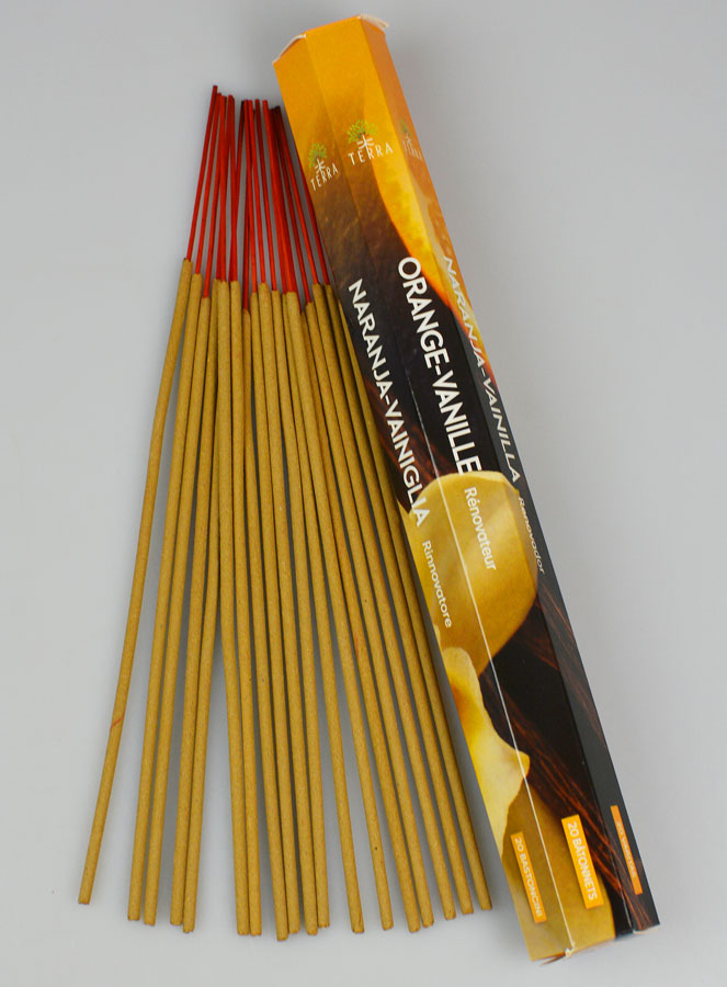 Encens en Bâtonnets Orange & Vanille 20g - Sans Charbon (pic 1)
