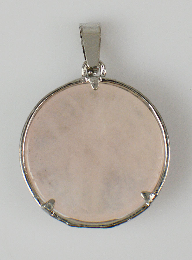 Pendentif Arbre de Vie en Pierre de Quartz Rose - 25mm (pic 3)