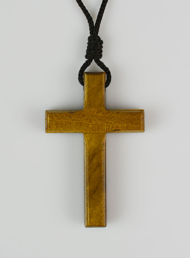 Croix d'Aube en Bois Foncé & Cordon Noir (pic 1)