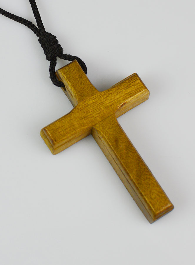 Croix d'Aube en Bois Foncé & Cordon Noir (pic 3)