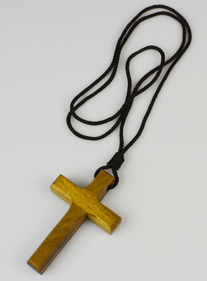 Croix d'Aube en Bois Foncé & Cordon Noir (pic 4)