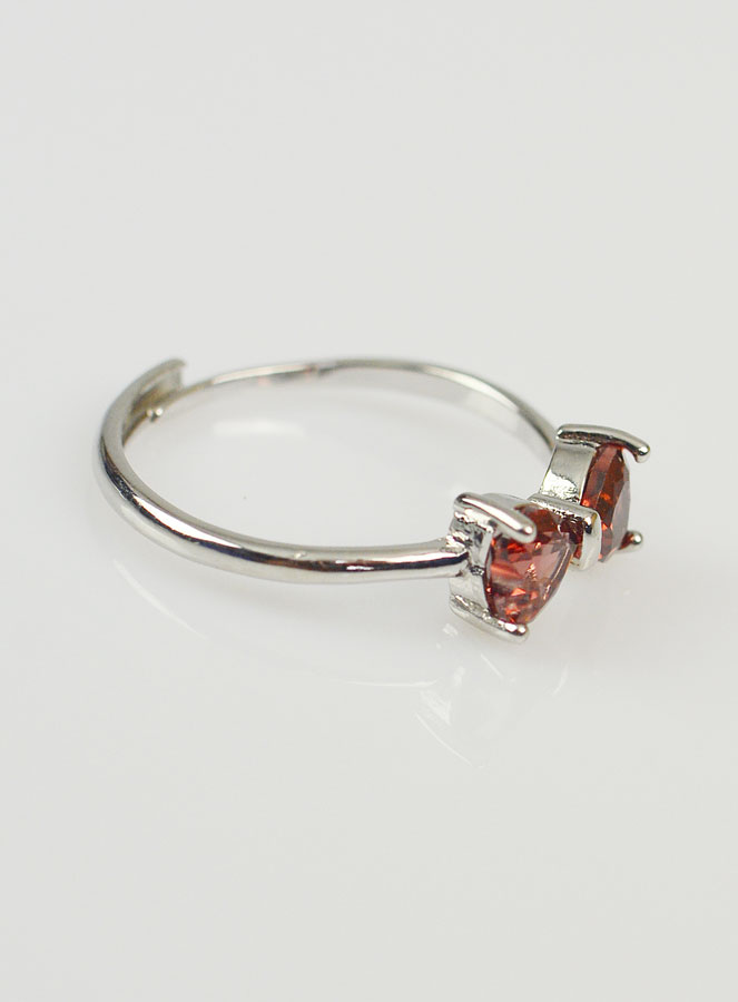 Bague Ajustable Noeud de Papillon - Grenat Naturel AAA (pic 3)