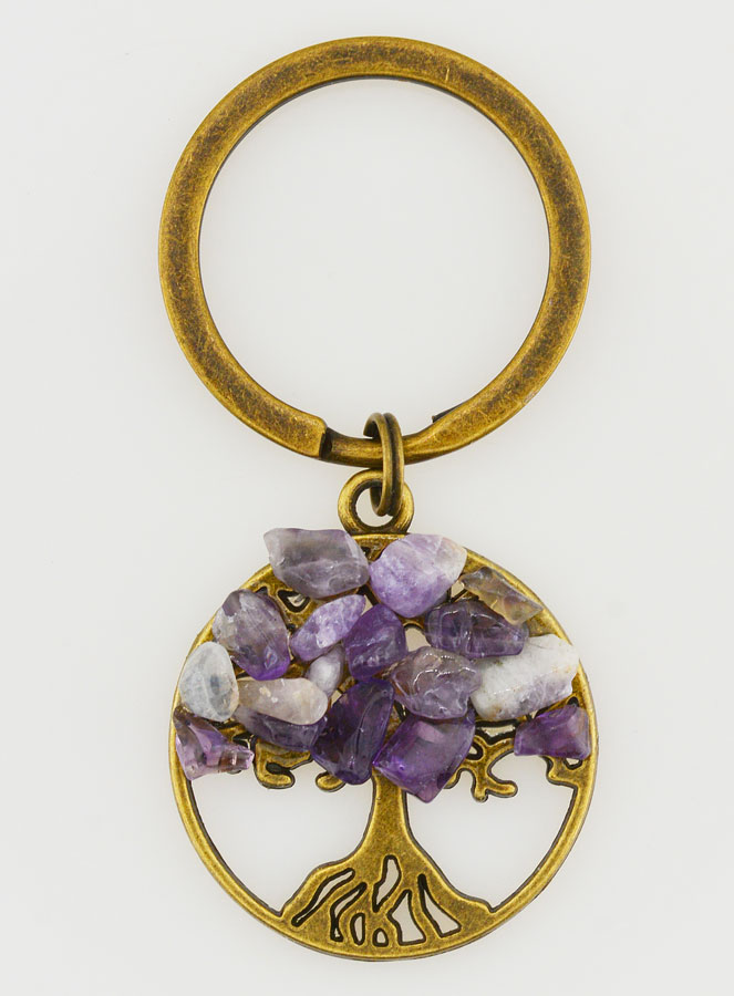 Porte-clés Arbre de Vie - Améthyste (pic 1)