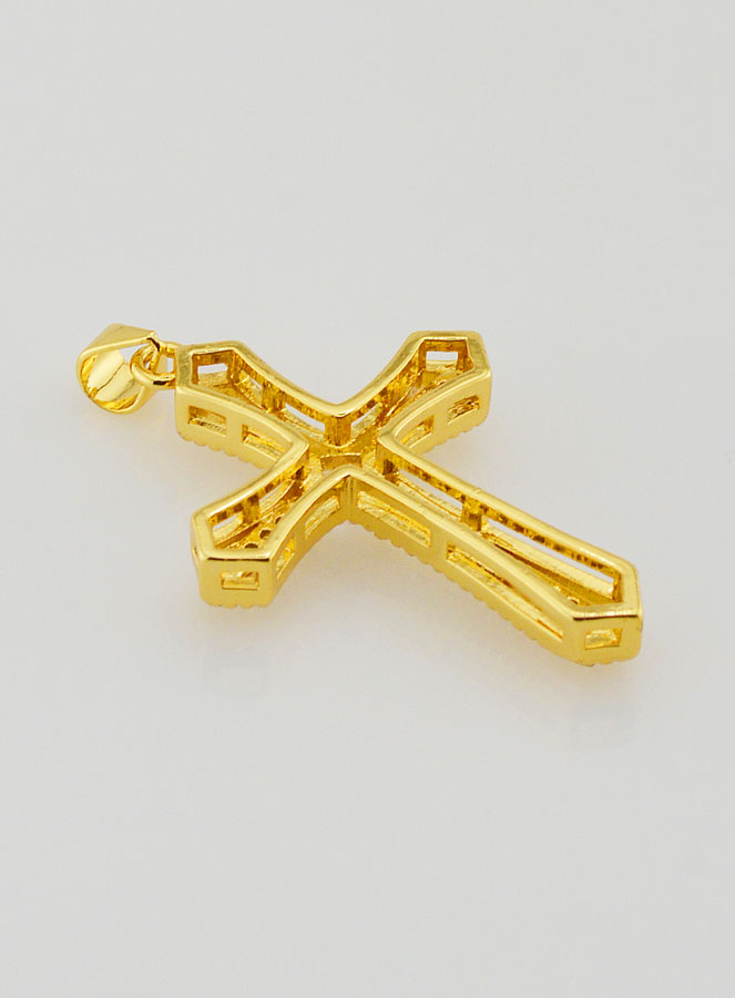 Pendentif Croix Baroque Strass - 30mm (pic 4)