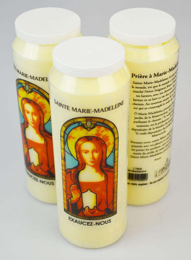 3 Bougies de Neuvaine à Sainte Marie-Madeleine avec Prière (pic 2)