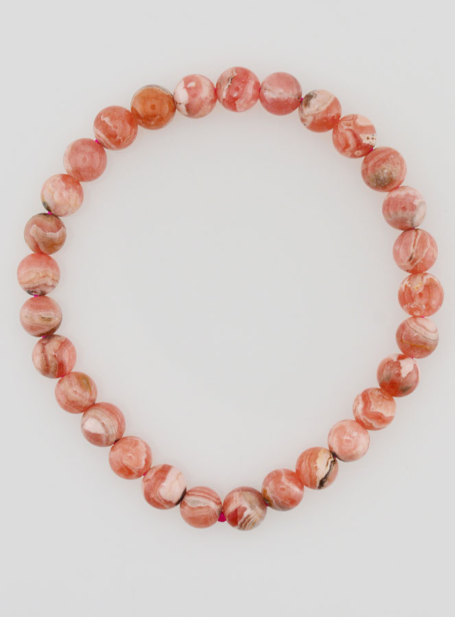 Bracelet en Pierre Naturelle de Rhodochrosite AA -  6mm (pic 1)