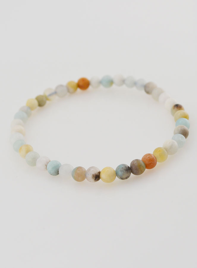 Bracelet en Pierre Naturelle d'Amazonite Multicolore - 4mm (pic 2)