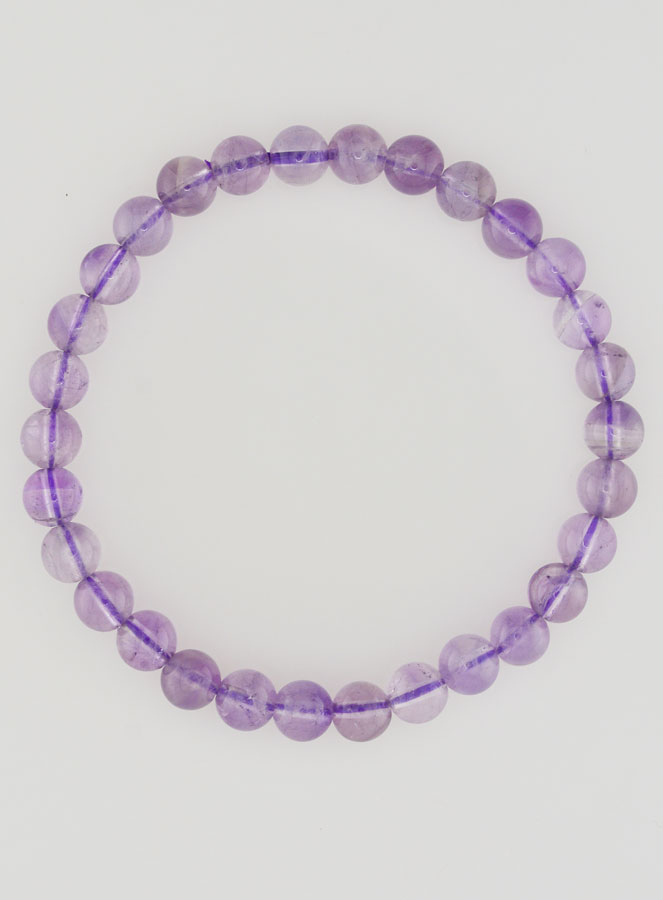 Bracelet en Pierres Naturelles d'Améthyste - 6mm (pic 1)