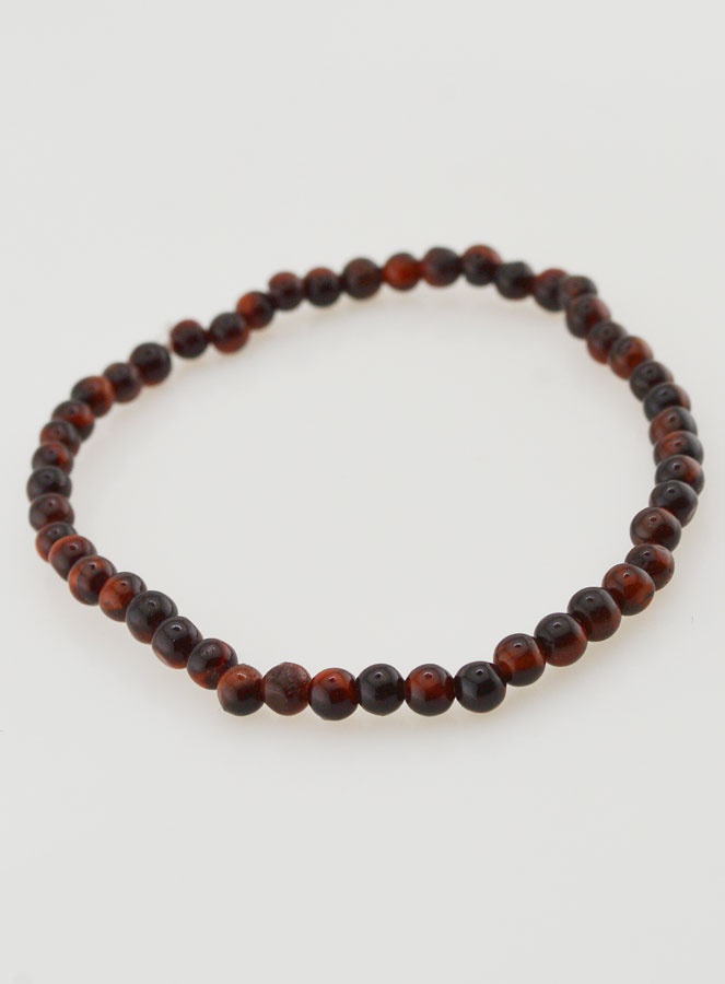 Bracelet en Pierre Naturelle d'Oeil de Taureau - 4mm (pic 2)