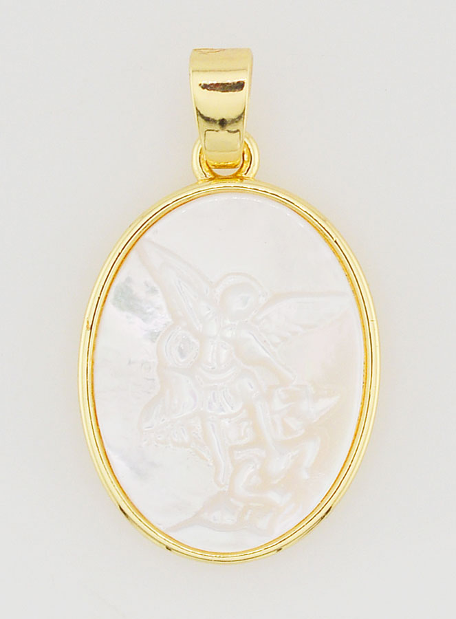 Médaille en Nacre - Saint Michel 20mm (pic 1)