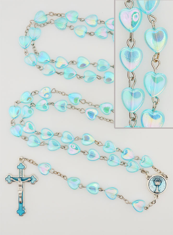 Chapelet de Communion Coeur & Calice - Bleu (pic 1)