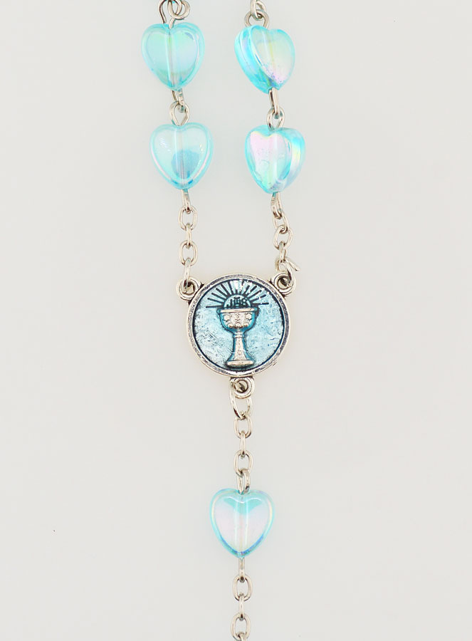 Chapelet de Communion Coeur & Calice - Bleu (pic 4)