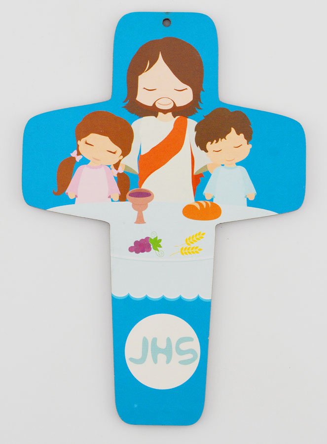 Croix de Communion Christ & Communiante - Bleu (pic 1)