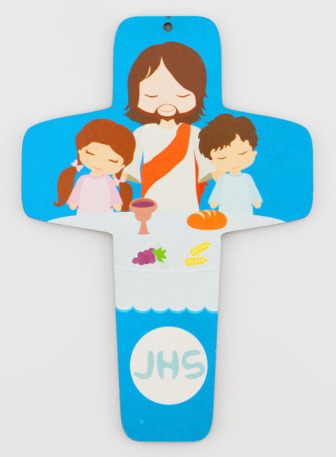 Croix de Communion Christ & Communiant - Bleu (pic 1)