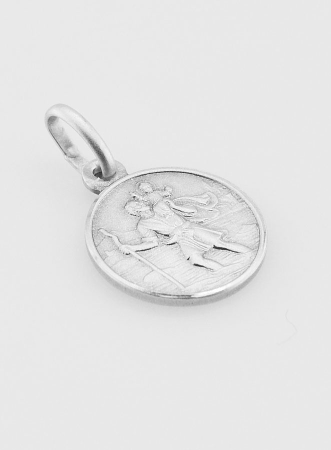 Médaille en Argent Massif Saint Christophe - 12mm (pic 2)