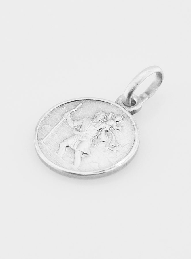 Médaille en Argent Massif Saint Christophe - 12mm (pic 3)