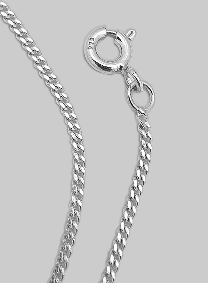 Chaîne Maille Gourmette 2,1mm - Argent Rhodié 50 cm (pic 1)
