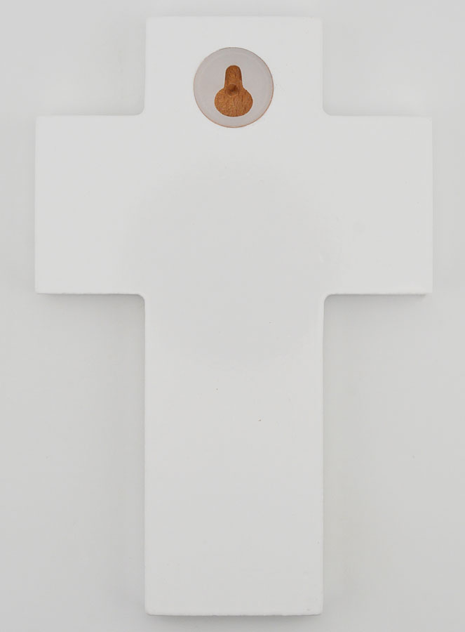 Croix de Baptême en Bois - Vierge de Tendresse (pic 2)