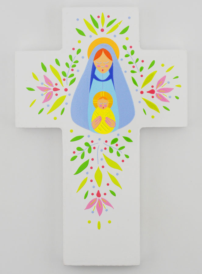 Croix de Baptême Louange - Marie et l'Enfant (pic 1)