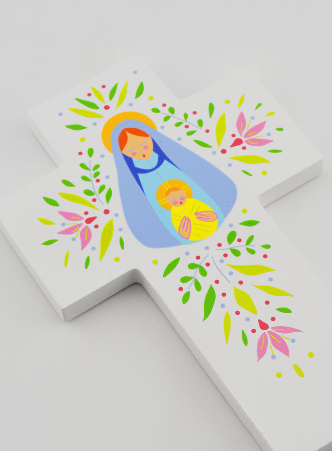 Croix de Baptême Louange - Marie et l'Enfant (pic 3)