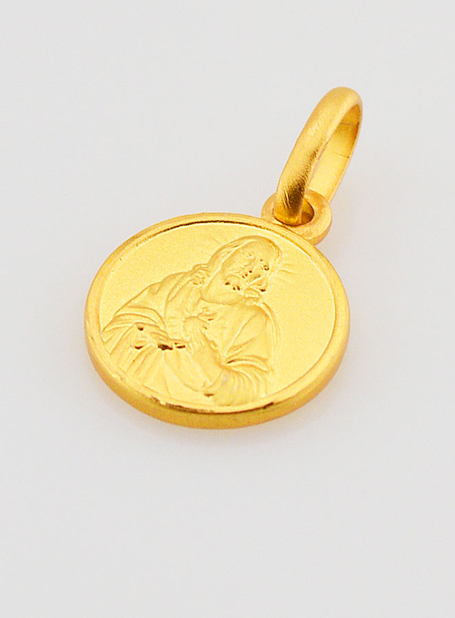 Médaille du Scapulaire en Plaqué Or 18k - 10mm (pic 4)