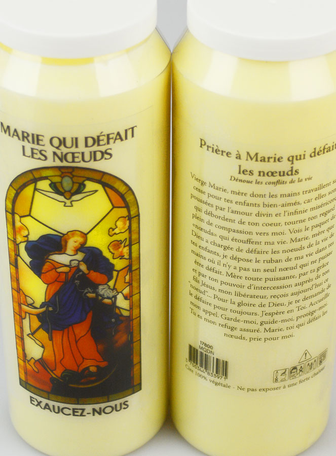 Bougie Neuvaine Marie qui Défait les Noeuds avec Prière au dos (pic 3)