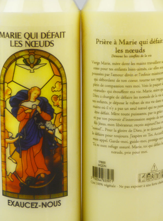 Bougie Neuvaine Marie qui Défait les Noeuds avec Prière au dos (pic 4)