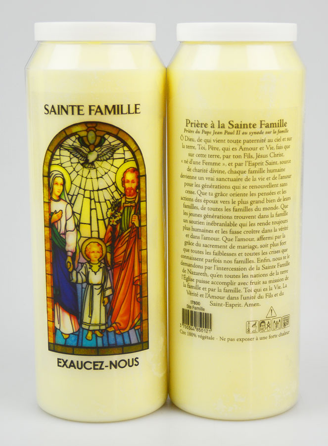 Bougie de Neuvaine Sainte Famille avec Prière au dos (pic 1)