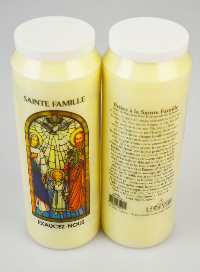 Bougie de Neuvaine Sainte Famille avec Prière au dos (pic 2)