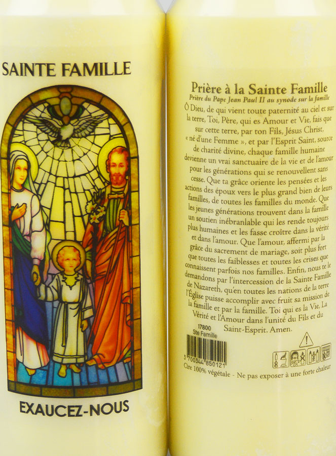 Bougie de Neuvaine Sainte Famille avec Prière au dos (pic 3)