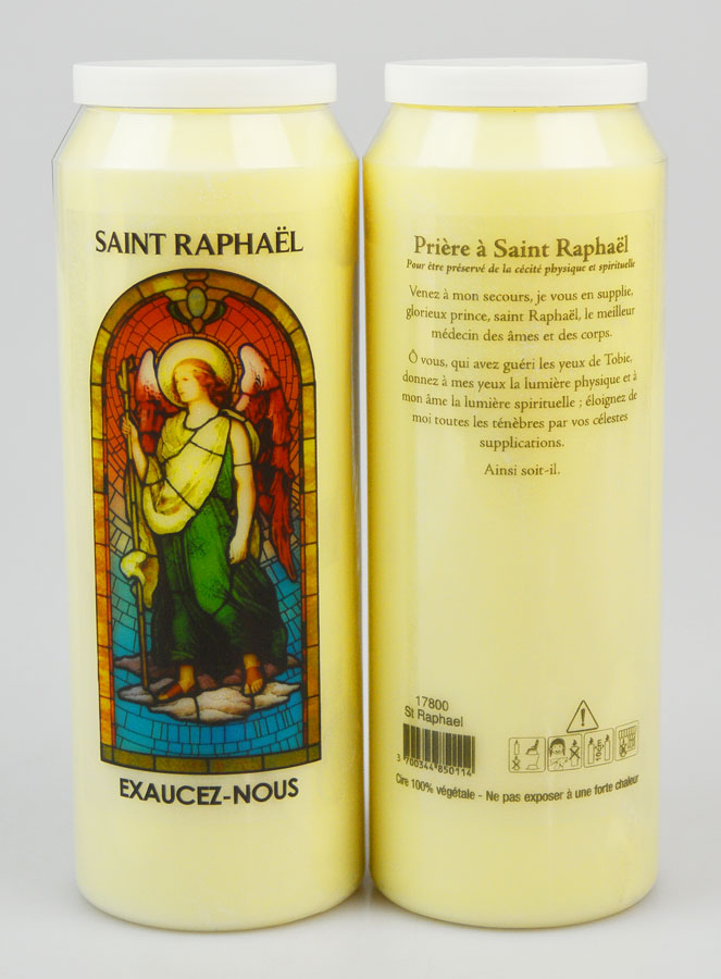 Bougie de Neuvaine Ange Raphaël avec Prière au dos (pic 1)