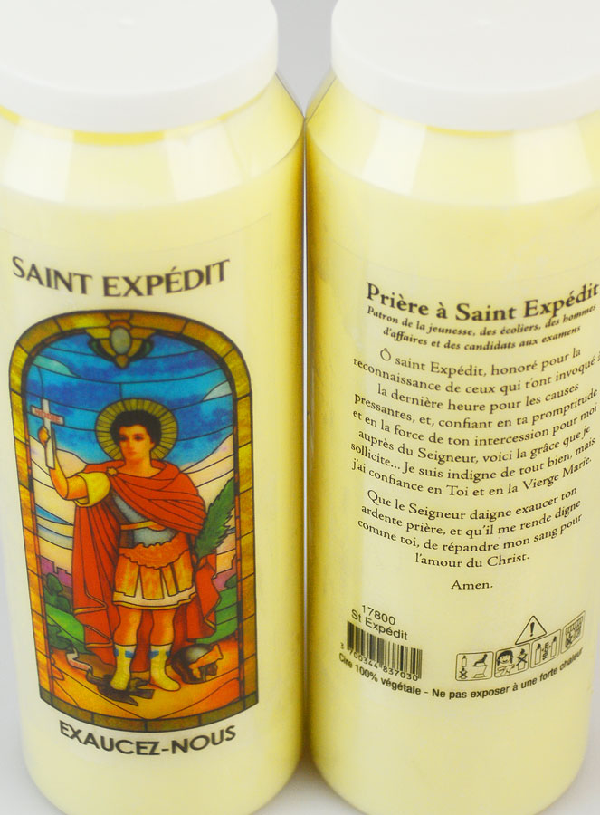 Bougie de Neuvaine Saint Expédit avec Prière au dos (pic 3)